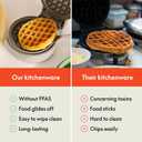 Bella Snack-n-Store Mini Waffle Maker, EverGood Ceramic Nonstick Coating, Cord Wrap, Ready Indicator Light & Cool Touch Handles, Stackable Design & Customizable Plates, 350 Watt, Oatmilk