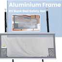 49" x 22" Aluminium Frame RV Bunk Bed Safety Net, Adjustable Mesh Bunk Bed Rail Guard for Top Bunk, RV & Camper Bedding Accessories