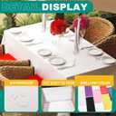 RowinsyDD 50 Pack White Plastic Table Cloths Disposable, 54 x 108 Inches Plastic Table Cover for Rectangle Tables, Disposable Tablecloth for Dinning, Parties, BBQ, Wedding, Outdoor
