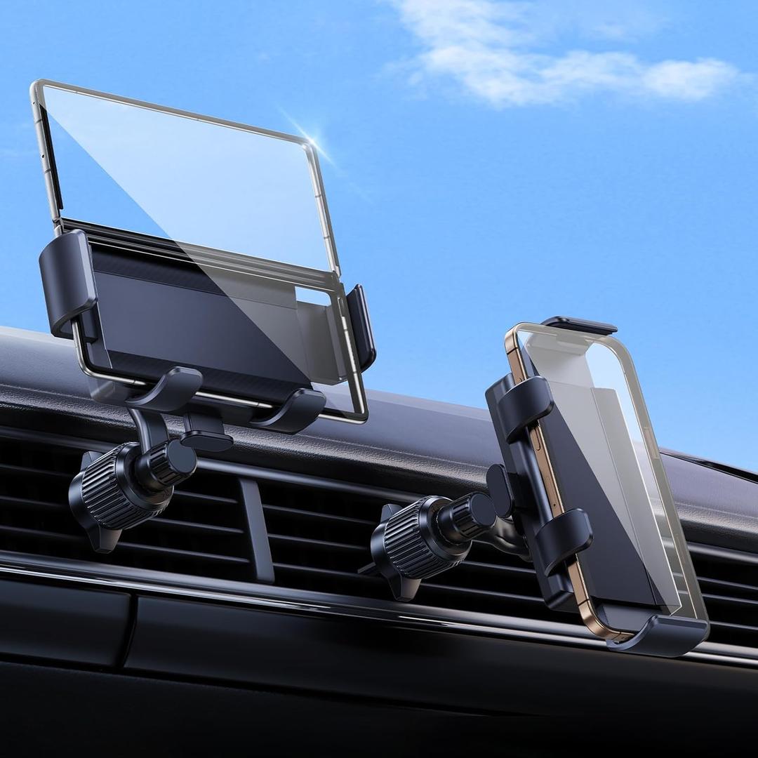 Car Mount for Samsung Galaxy Z Fold 7 6 5 4 3 2 Accessories, Car Vent Phone Holder Designed for Foldable Screens, 360Adjustment with One-Handed Operation for iPhone 17 16 Samsung Google Pixel