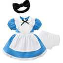 FairySassy Baby Toddler Girl Dress with Bloomer Short Halloween Movie Costume with Diaper Cover (Blue,6-12 Months)