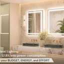 Keonjinn 24x32 Inch LED Bathroom Mirror with Light, Frontlit & Backlit, Lighted Mirrors for Bathroom Wall with Dimmable 3-Color Lights, Anti-fog Vanity Mirror with Tempered Glass, UL-Listed LED Driver