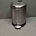GLAD Small Trash Can, 1.2 Gallon | Round Stainless Steel Garbage Bin with Soft Close Lid & Step Foot Pedal | Metal Waste Basket with Removable Inner Bucket, Stainless