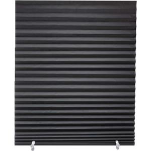Changshade 12-Pack Pleated Paper Temporary Shades Cordless Light Filtering Cut to Size Temporary Paper Blinds for Indoor Windows of Office, Bedroom, Bathroom, Living Room, 36" W x 72" H, Black
