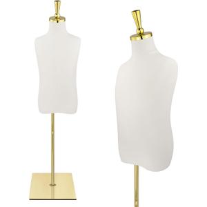 Kid Dress Form Mannequin, Adjustable Child Mannequin with High Stability Gold Metal Stand for Clothing Display, 4-6 Years Old