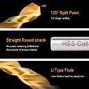 2 x M42 Cobalt Drill Bit Set, Metric 8mm Drill bit 5PCS, Metal Drill bit Set for Steel, Titanium Coated HSS-Co Metal Drill bit Set for Steel,Stainless Steel,Bolt and Stud Removing