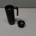 Ello Magnet 18oz Stainless Steel Travel Mug with Handle and Leak Proof Lid | Vacuum Insulated Coffee Cup Keeps Drinks Hot for 5 Hours | BPA Free Tumbler with Built In Coaster, Matte Black