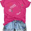 Christmas Shirts for Women Merry Christmas Tshirt Xmas Graphic Print Tee Tops Blouse Gifts (Medium, Hot Pink)