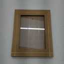 Malden International Designs 5x7 Natural Pine Wood with Gold Stripe Inlay Picture Frame