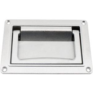 Folding Pull Handle,Zinc Alloy Recessed Handles Container Handle, TTZEZE Flush Lift Recessed Handle Flush Ring Pull for Furniture Drawer Cabinet Door Chest Toolbox (Silver 130x91x19.5mm/5.1x3.6x0.8'')
