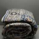 9x12 Area Rugs for Living Room: Washable Bedroom Rug Boho Vintage Rugs Stain Resistant Non Slip Low Pile Soft Lightweight Carpet for Kitchen Dining Room Farmhouse Nursery Kids Room Home Office (Blue and Cream)