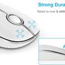 VssoPlor Wireless Mouse, 2.4G Slim Portable Computer Laptop Mouse with Nano Receiver Quiet Silent Optical Mice for Notebook, PC, Laptop, Computer-White and Silver