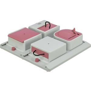TRIXIE Cat Activity Poker Box Strategy Game  Interactive Puzzle Toy with 4 Modules  Treat Puzzle Feeder for Mental Stimulation & Slow Feeding  Pink/Gray, 12.2 x 12.2 x 2.5 in