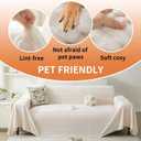 HAOMAIJIA Faux Fur Sofa Covers Couch Covers for 2 Cushion Couch Sofa Pet Friendly Soft Non Slip Couch Cover for Dogs Washable Sectional Couch Covers L Shape Furniture Protector (Off White, 71"x118")