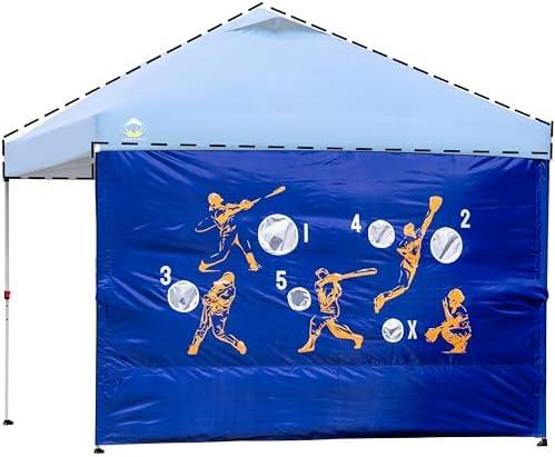 CROWN SHADES SunWall Silver Coated for 10x10 Pop up Canopy Tent with Targets, Sidewall Only with Silver Coating (Pack of 1, Blue)