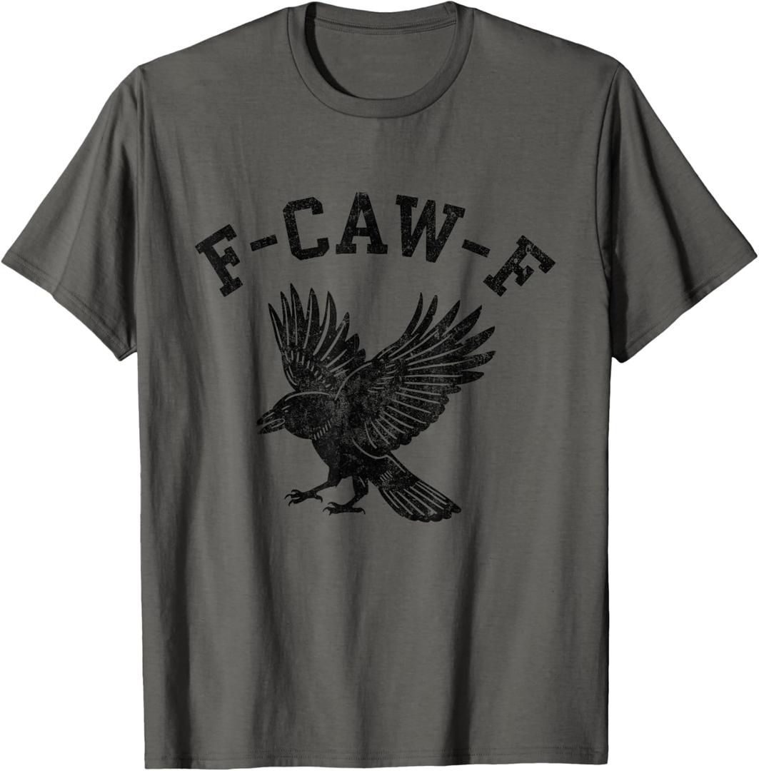 Funny F CAW F Crow T-Shirt (Gray, XXL)