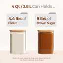ComSaf 2Pcs Large Glass Storage Containers with Lids 4Qt, 1 Gallon Wide Mouth Flour Sugar Storage Containers, Large Capacity and Sealed for Rice, Cereal, Oat, Easy Clean and Scoop, Pantry Organization