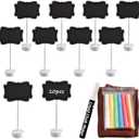 Food Labels for Party Buffet, Wood Mini Chalkboards Signs for Food with Stand, Food Signs for Party Buffet, for Message Board Signs, Place Cards for Weddings, Table Numbers, by UCEC