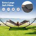 SUNCREAT Hammocks Standing Patio Hammock, Portable Hammock with Stand Foldable, Patent Pending, Dark Gray