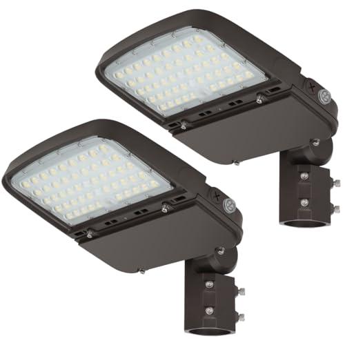 kadision LED Parking Lot Light 150W/100W/75W Adjustable, 22500lm (150lm/W) 5000K 100-277V, Waterproof LED Shoebox Light with Dusk-to-Dawn Photocell, Slip Fitter Mount, ETL Listed (2 Pack)