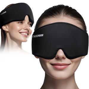 Migraine Relief Gel Eye Mask: FSA HSA Eligible Cold Compress for Puffy Eyes, Headache, and Surgery - Reusable Cooling Sleep Mask for Dark Circles - Soft Ice Pack for Relaxation, Self Care & Spa(Black)