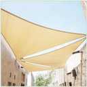 ColourTree 12' x 12' x 12' Beige Sun Shade Sail Triangle CTSLT12 - Canopy Mesh Fabric UV Block UPF50 - Commercial Heavy Duty - 190 GSM 