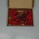 Fangoo 20 Pack 7 Inch Artificial Red Berry Picks for Christmas Tree Burgundy Red Berries Stems Holly Berry Branches Ornaments Wreath Crafts Wedding Holiday Season Winter Home Decor