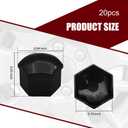 Zeathery 20 PCS Lug Nut Covers, Hexagonal Nut Rust and Dust Protector with Removal Tool, Tightly Fitting Anti-Theft Cap, Universal for Cars Tire Personalized Decorative Accessories (Black # 17 mm)