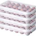 XBY-US 4 Pack Covered Egg Holders,Egg Holder For Refrigerator,travel egg Storage Container,Plastic Refrigerator Egg Trays,camping egg box,Deviled Egg Tray Carrier with Lid Fits 18X4 Eggs(72 Eggs)