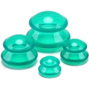 Silicone Cupping Therapy Sets, Cupping Kit for Massage Therapy,Anti Cellulite Cup, for Cellulite Reduction Joint Pain Muscle Pain (Transparent Green)