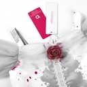 ReliBeauty Ghost Zombie Bride Costume for Girls with Veil and Flower (White)