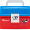 Shakespeare Marvel Captain America Kids Fishing Set, 2’6” Kids Fishing Rod and Reel Combo, Comes with Net and Tackle Box, Complete Kit with Bobbers and Bait, Marvel Captain America 7pc Kit