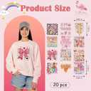 Teacher DTF Transfers Ready to Press - 20 Sheets Last Day of School Iron on Transfers Stickers Back to School T-Shirts Pink Bow Iron on Decals Patches for Backpacks Jeans DIY Costume