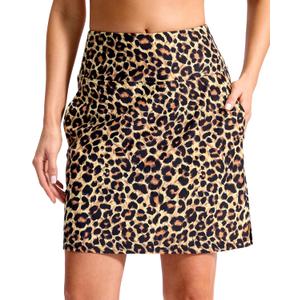 SANTINY 18" Long Swim Skirts for Women Tummy Control High Waisted Swimsuit Bottoms Modest Bathing Suit Skirt (L)