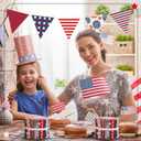 Hosuly 40 Pcs Patriotic Quilting Fabric 2.55" Red White Blue Jelly Fabric | American Flag Star Fabric Strip, 2.55 x 39.4 in Patchwork Bundle Roll for Patriot Labor Veterans Day Rug Blanket DIY Craft