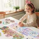 3 x DIY 3D House Stickers, 4 Sets Fun DIY Stickers Scene Make Your Own Mini House Cute Cartoon Animal Scene Stickers for Kids Adult Sticker Art Relief Stress Pass The Time