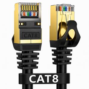 Dacrown Cat 8 Ethernet Cable 100FT, 40Gbps 2000MHz High-Speed Network Cable