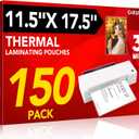 CAREGY 150 Pack Laminating Sheets, Hold 11 x 17 Inch Sheet, 3 Mil Clear Thermal Laminating Pouches 11.5 x 17.5 Inch Lamination Sheet Paper for Laminator, Round Corner