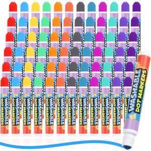 Crtiin 72 Pack Dot Markers Bulk, 12 Colors Washable Dot Markers for Toddlers Art, Children Painting Crafts, Bingo Daubers Supplies for Kids Preschool Children, Non Toxic Water-based Bingo Daubers