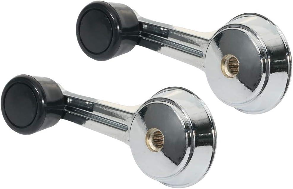 OCPTY Door Handles Window Crank Handle Side Replacement fit for 1984-1991 for Jeep Grand Wagoneer Chrome/Black 2pcs