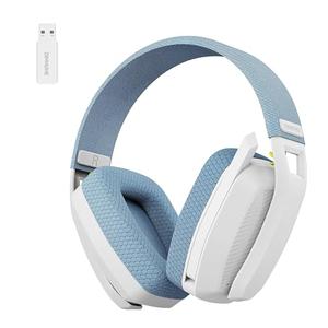 BINNUNE 2.4GHz Wireless Gaming Headset with Mic for PS5, PS4, PC, Mac, PlayStation 4 5, Bluetooth Gaming Headset with Flip Microphone,Headphones for Laptop Computer (Whiteblue)