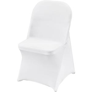 VEVOR Stretch Spandex Folding Chair Covers, Universal Fitted Chair Cover, Removable Washable Protective Slipcovers, for Wedding, Holiday, Banquet, Party, Celebration, Dining (100PCS White)