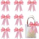 Pink Satin Bows for Gift Wrapping, 5.5inch Ribbon Gift Bows for Birthday, Wedding, Party,Christmas Decoration,Valentines Day bow24 Pcs