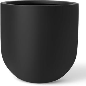 KUTE NEST 12" Premium Arco Fiberstone Patio Planter - Black