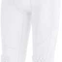 COOLOMG Basketball Leggings with Knee Pads for Kids Youth 3/4 Compression Pants Capri Tights Side Pockets M