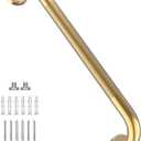 24 Inch Anti Slip Shower Grab Gold, Munzong Bathroom Grab Bar, Knurled Bathroom Balance Bar,Safety Hand Rail Support Handicap Elderly Injury Senior Assist Bath Handle 24 Inch, Gold