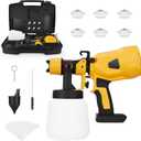 Cordless Paint Sprayer for Dewalt 21V Battery (Battery Not Included), with 6 Copper Nozzles & 10 Funnel Paper, Cordless Paint Sprayer for Home Interior and Painting Ceiling, Wall, Fence, Floor