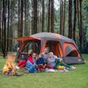 810-12 Person Camping Tent, 2 Room Family Tent with Zippered Divider, Porch, Rainfly, Extra Large Waterproof Cabin Tent with 3 Mesh Doors & Windows, Easy Setup 7.1 ft Tall Tent for Outdoor Camping