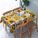 Rectangle Waterproof Tablecloths, Rectangle Washable Table Covers for Indoor Outdoor Dining Table Holiday, 60x84Inch, Sunflower