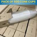 Smygoods Disposable White Paper Cone Cups (Pack of 600-4.5 oz) Eco-Friendly, Leak-Proof, Ideal for Events, Water Coolers, Quick Hydration & Efficient Cleanup